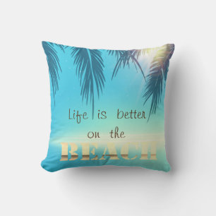 Adorable Beach Palm Leaves Cushion