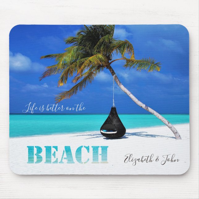 Adorable Beach,Palm,-Personalised Mouse Pad (Front)