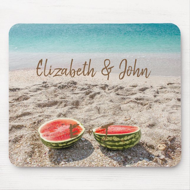 Adorable Beach,Sand,Watermelon -Personalised Mouse Pad (Front)