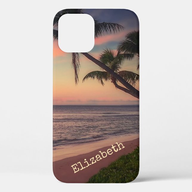 Adorable Beach Sunset Palm Case-Mate iPhone Case (Back)