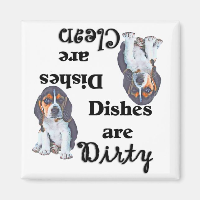 Adorable Beagle Puppy Dishwasher Magnet (Front)