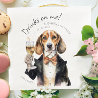 Adorable Beagle Waiter Watercolor Customisable