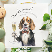 Adorable Beagle Waiter Watercolor Customisable