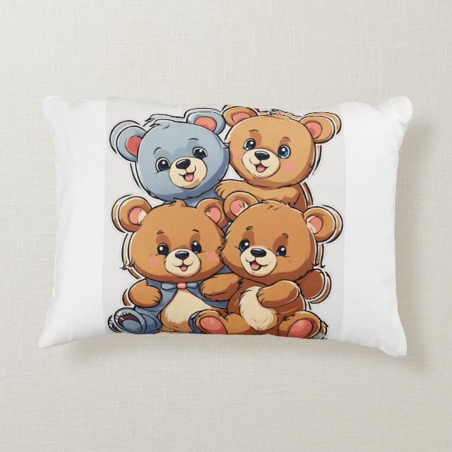 Adorable Bear Accent Pillow (Back)