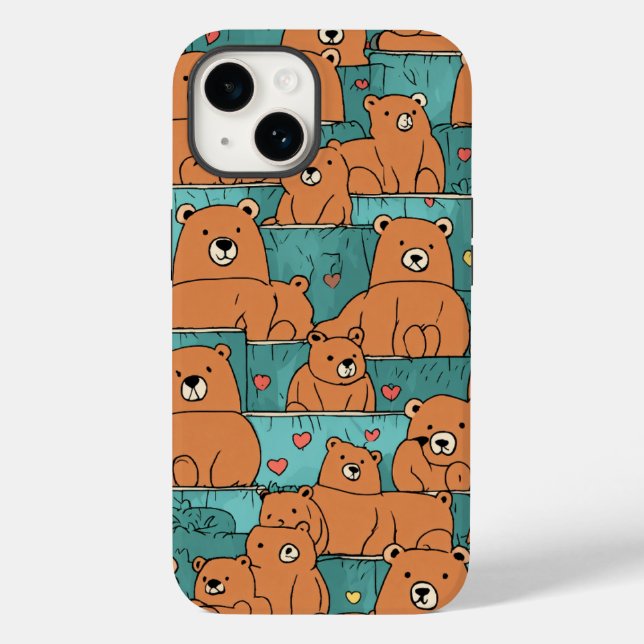 Adorable Bear Pattern Phone Case Design (Back)