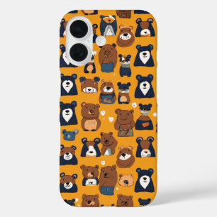 Adorable Bear Pattern Phone Case Design