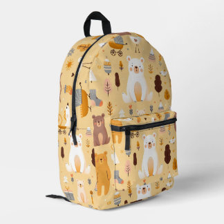 Adorable Bear Pattern Printed Backpack