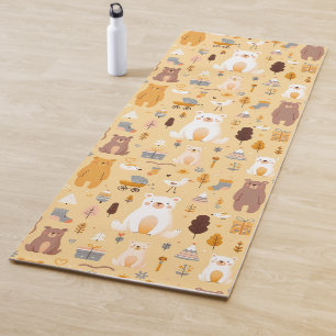 Adorable Bear Pattern Yoga Mat