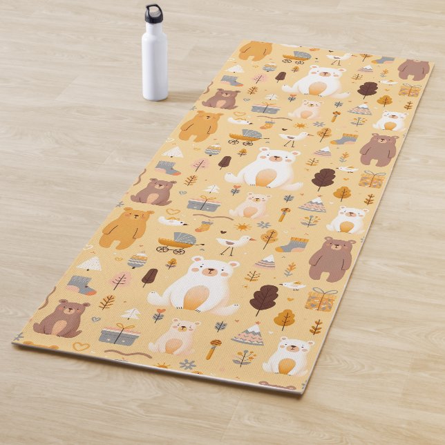 Adorable Bear Pattern Yoga Mat (In Situ)