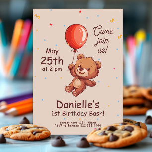 Adorable Bear-Themed Birthday Party. Invitation