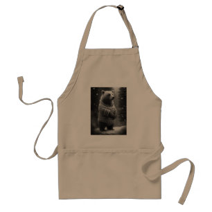 Adorable Bear Wearing a Cozy Sweater Standard Apron