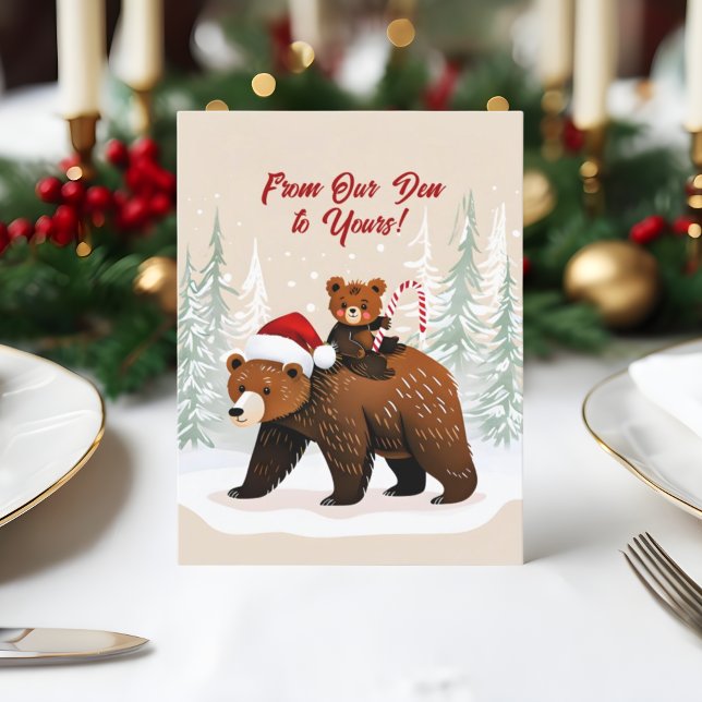 Adorable Bears and Festive Message Holiday Card (Creator Uploaded)