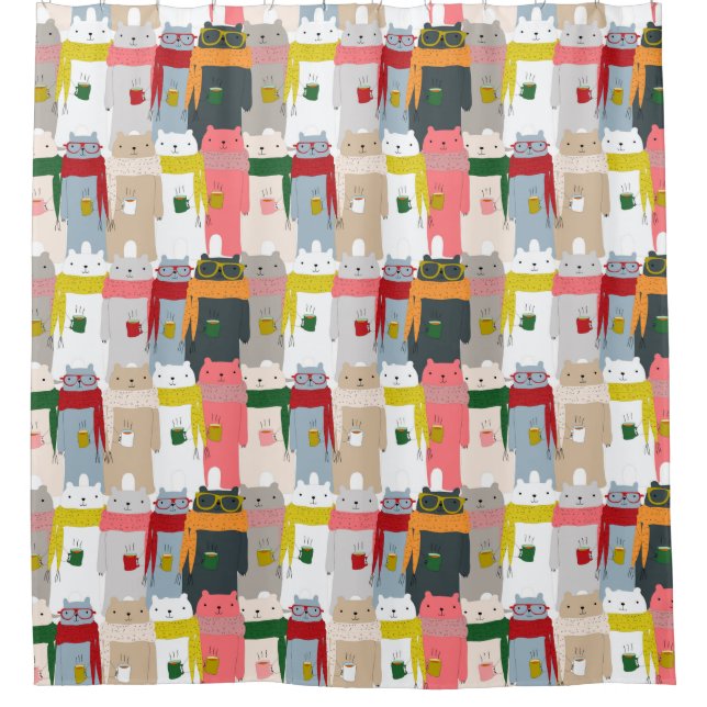 Adorable Bears Shower Curtain (Front)