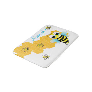 Adorable Bee & Honey Hives Bath Mat