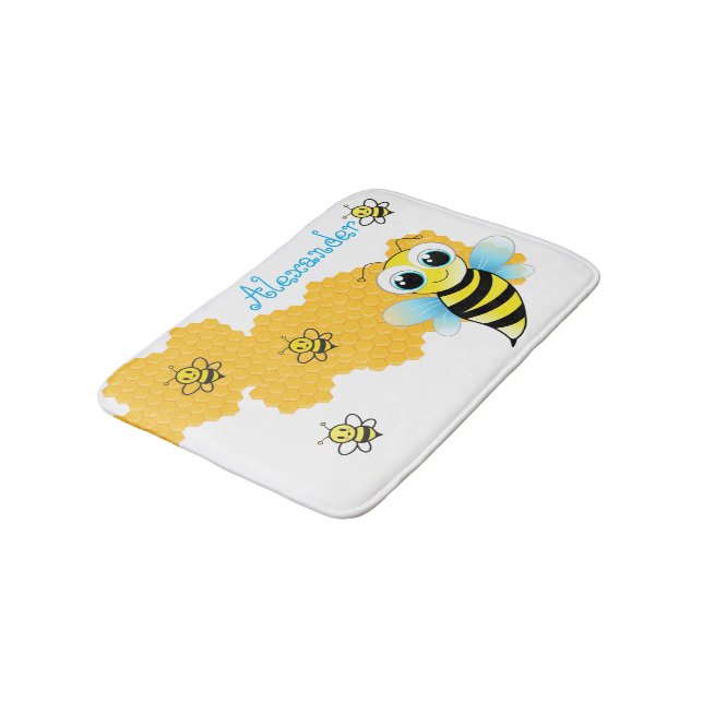 Adorable Bee & Honey Hives Bath Mat (Angled)