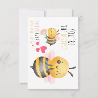 Adorable Bee-Themed Teacher Thank You Card – Funny