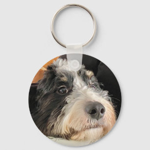 Adorable Bernedoodle Key Ring