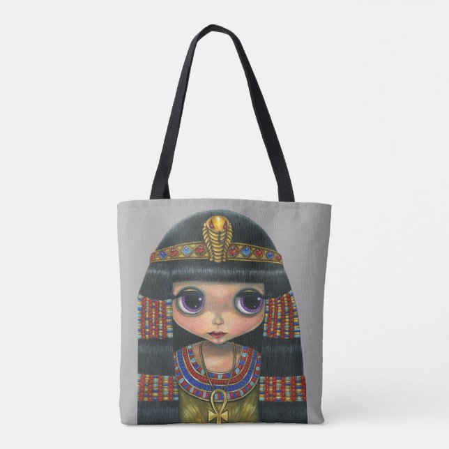 Adorable Big Eye Cleopatra Queen Girl Doll Tote Bag (Back)