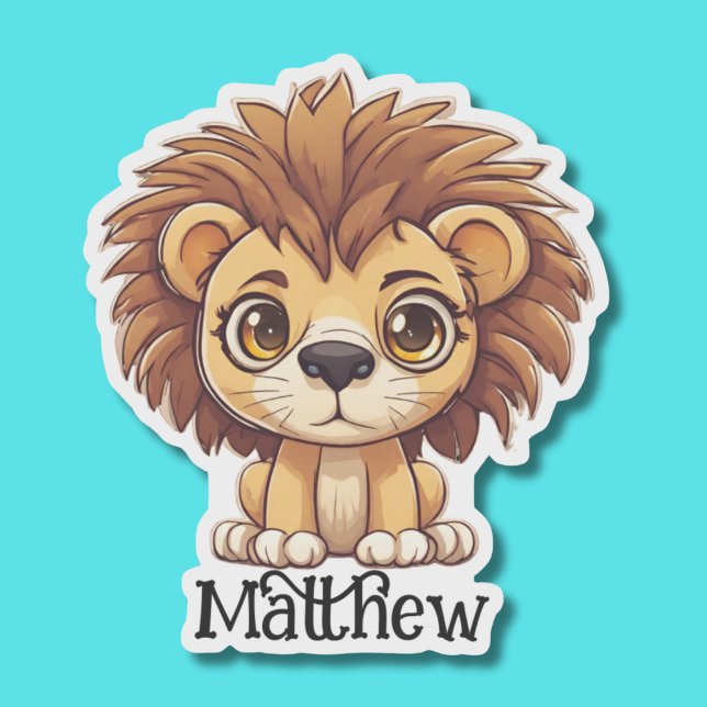 Adorable Big Eyed Lion Monogram Waterproof  (Creator Uploaded)