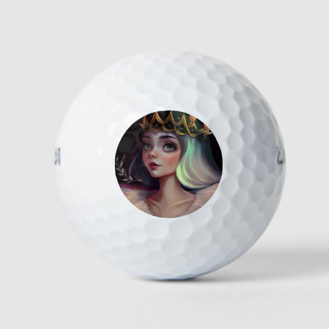 Adorable Big Eyed Queen Golf Balls (Front)