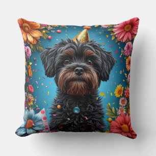 Adorable Birthday Party Hat Puppy Cushion