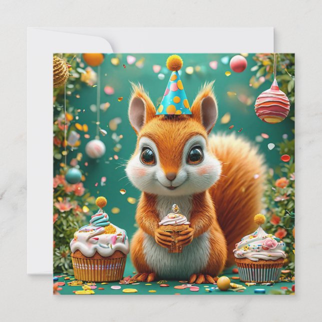 Adorable birthday Squirrel (Front)