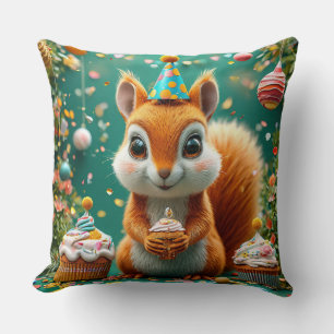 Adorable birthday Squirrel Cushion