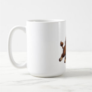 Adorable Bison Playfully Running with a Joyful Coffee Mug