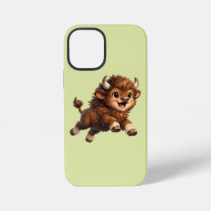 Adorable Bison Playfully Running with a Joyful  iPhone 12 Mini Case