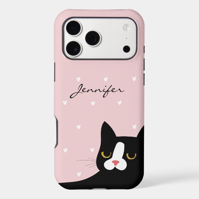 Adorable Black and White Kitty iPhone / iPad case (Back)