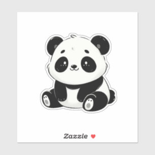 Adorable black and white panda drawing