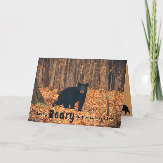 Adorable Black Bear Father's Day Card (Front)
