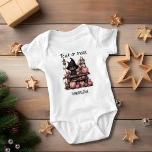 Adorable Black Cat Halloween Baby Bodysuit