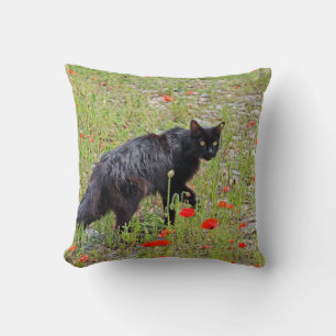 Adorable Black Cat Pillow! Cushion