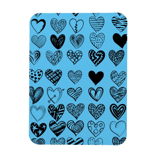 Adorable Black Heart Scribble Drawing Magnet (Vertical)