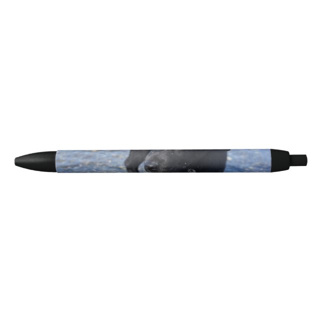 Adorable Black Lab Puppy Dog Black Ink Pen (Front)