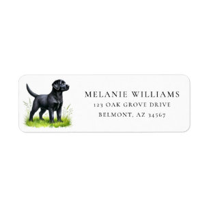 Adorable Black Lab Puppy Return Address Return Address Label