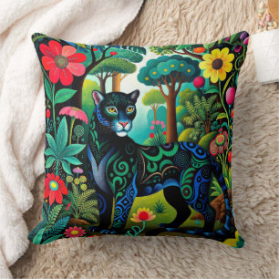 Adorable Black Panther Big Cat Cushion