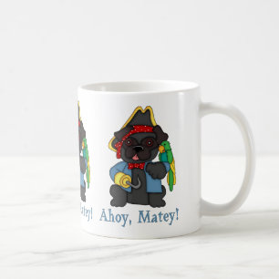Adorable Black Pug Pirate Costume Tees, Gifts Coffee Mug
