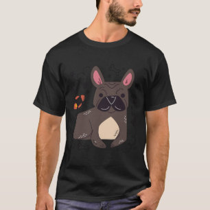 Adorable Black Pug Wrinkly Face Cartoon Illustrati T-Shirt