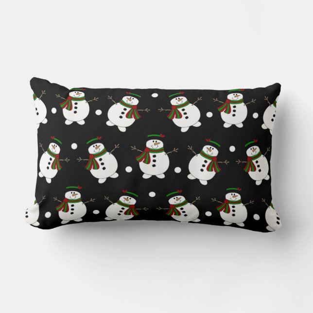 Adorable Black Snowman Pillow (Front)
