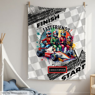 Adorable Blanket Formula 1 Boy Racing Birthday