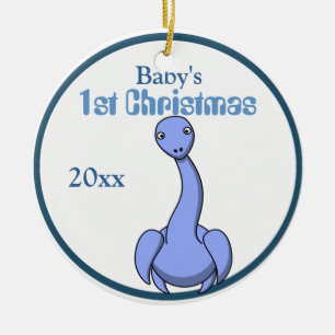 Adorable Blue Dinosaur Mummy To Be Baby Shower Ceramic Ornament