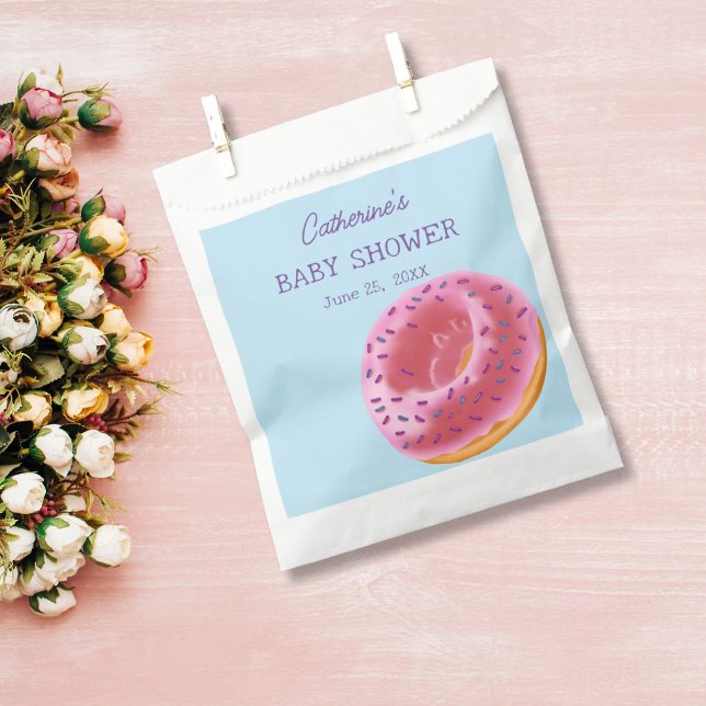 Adorable Blue Doughnut Baby Shower Favour Bag (Creator Uploaded)