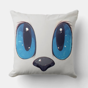 Adorable Blue Eyes Cat Face Cute Kawaii Cat Design Cushion