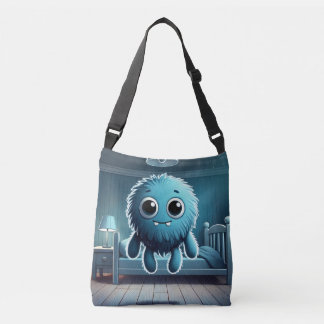 Adorable Blue Fluffy Creature Crossbody Bag