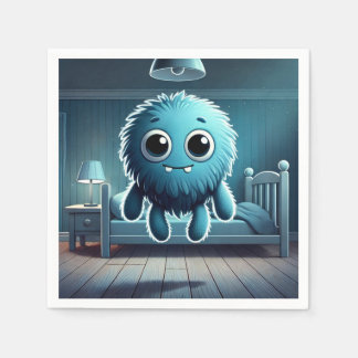 Adorable Blue Fluffy Creature Napkin