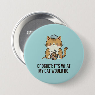 Adorable Blue Hat Yarn Ball Quote Design Message 7.5 Cm Round Badge