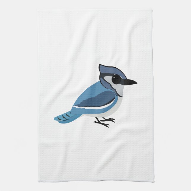 Adorable Blue Jay Tea Towel (Vertical)