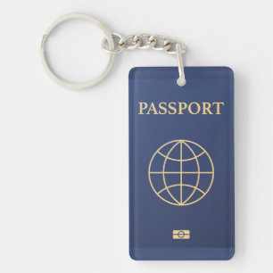 Adorable Blue Passport Cute Travel Accessory Key Ring
